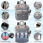 SHITIESHOU Diaper Bag Backpack Baby Bag, Baby Girl Boy Diaper Bag for Dad Mom with Pad, 16 Pockets, Pacifier Case, Large Diaper Bags Unisex for Travel (Grey) - Image 3