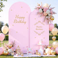 Pale Pink Photo Arch Backdrop Cover Set of 2 for Party Spandex 7.2 and 6ft Arch Covers Stretchy Backdrop Baby Shower Arch Stand Covers for Girls Birthday Wedding Bridal Shower Banquet Background by Suppromo