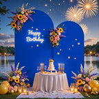 Royal Blue Arch Backdrop Cover 7.2FT 6FT Spandex Arch Covers Stretchy Backdrop Set of 2, Double-Layer Wrinkle Free Wedding Arch Stand Cover Party Backdrop Curtains for Baby Shower Birthday Party Decor - Image 2
