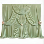 20ft x 10ft Sage Green Backdrop Curtains, 4 Panels Sage Drapes for Backdrop - Image 4