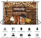9x6ft Baby Shower Backdrop A Little Cowboy is on The Way Photography Background Wild West Rustic Wooden Board Hat Boot Kid Birthday Party Banner Decorations Newborn Parties Photo Booth Prop - Image 5