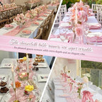 12 Pack Light Pink Cheesecloth Table Runners 21x120 Inch Boho Gauze Table Runner 10FT Long Rustic Sheer Pink Table Runner for Baby Shower,Wedding,Party,Birthday,Home Table Decor - Image 6