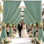 50ft×15ft Sage Green Backdrop Curtain for Wedding Parties by PartyVillage