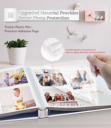 Artfeel Photo Album Self Adhesive Scrapbook Album for 3x5 4x6 5x7 8x10 Pictures,60 Pages Linen Cover with Display Window DIY Photo Book,Ideal Gifts for Family Travel Wedding Baby - Image 3