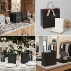 Large Black Kraft Paper Gift Bags with Handles, 13x7x13 Inch, 70 Pack - Image 6