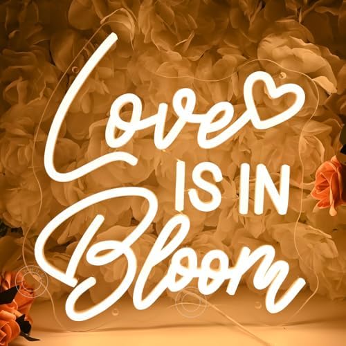SYLHOME Love Is In Bloom Led Neon Light Sign Baby Shower Banner Wall Decor by SYLHOME