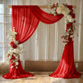 Pack of 2 Wedding Arch Drape Panel Fabric 30" x 50ft - Red by MDS