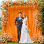 20x10ft Orange Backdrop Curtain Panels for Parties - Wrinkle Free Polyester Photo Curtain Backdrop Wedding Back Drop Fabric Drapes for Party Decorations Background for Photography - Image 7