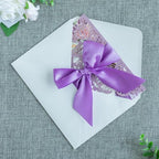 20 PCS 5.12x7.2 Butterfly Personalized Quinceanera Invitation, Customized XV Anos Laser Cut Invitation Cards with Envelopes (Purple Glitter Personalized) - Image 5