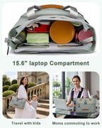 FHELAD Diaper Bag Tote, Large Tote Diaper Bag with Luggage Strap, 14 Pocket - Image 6