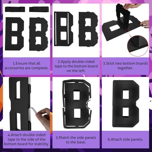 BOO Cardboard Letters for Halloween Party Decorations, 13.7 Inch Charcuterie Letters Fillable Black Paper Mache Letter Trays for Chocolate Candy Food Display Letter Box for Halloween Party Decorations - Image 5