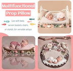 2PC Newborn Photography Butterfly Posing Pillow, Faux Leather Basket Filler - Image 3