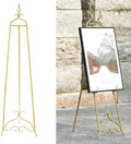 Gold Easel Stand for Sign 58.5” H Metal Large Adjustable by CaliDecor-UpgradeYourHome
