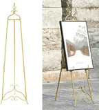 Gold Easel Stand for Sign 58.5” H Metal Large Adjustable by CaliDecor-UpgradeYourHome