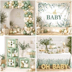 286Pcs Sage Green Baby Shower Decorations Kit, Gender Neutral Party Supplies with Balloon Arch, Backdrop, Plates, Napkins, Sash, Letter Boxes, Tablecloth, Serves 20 - Image 5
