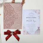 25Pcs Tri-Fold Glitter Wedding Invitations with RSVP Cards and Envelopes - Image 2