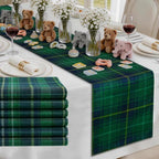 12 Pcs 72 X 13 Tartan Plaid Table Runner, Green Blue Tartan Baby Shower - Image 3