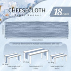 18 Pack Cheesecloth Table Runner 10FT Dusty Blue Table Runner Boho Gauze Cheese Cloth Table Runners Long Rustic Sheer Table Decorations for Wedding Party Baby Bridal Shower Birthday Holiday Home - Image 2