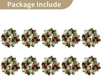 NUPTIO Flower Wedding Centerpieces for Tables - 10 Pcs 14 inch Diam Large Crimson & White Artificial Flowers Fake Roses Candle Rings Wreaths Spring Summer Wreath for Front Door Weddings Party Decor - Image 6
