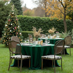 sancua Round Tablecloth 132 Inch Fit 54-96 Inch Tables, 6 Pack Hunter Green - Image 3
