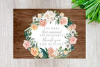 Andaz Press Custom Personalized Disposable Paper Placemats, 12 x 18 Inch, Set of 25, You Make This Moment Unforgetable Wood and Peach Floral, Tableware, Table Setting for Wedding, Bridal Shower - Image 2