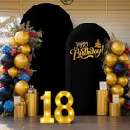 Black Arch Backdrop Cover 7.2FT 6FT Spandex Arch Covers Stretchy Backdrop Set of 2, Double-Layer Wrinkle Free Wedding Arch Stand Cover Party Backdrop Curtains for Baby Shower Birthday Party Decoration by Tao-GePartyDecorations