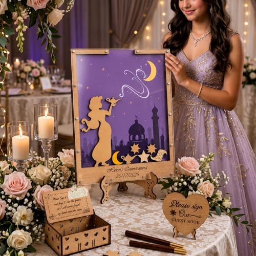 Arabian Nights Quinceanera Guest Book Alternative, Sweet 16 Sign in Frame - Image 2