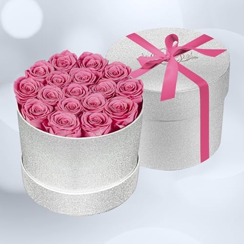 Prifroti 17 Pink Flowers in Glitter Box, Birthday Gifts for Women, Preserved Flowers, Mothers Day Roses Gift for Mom - Image 5