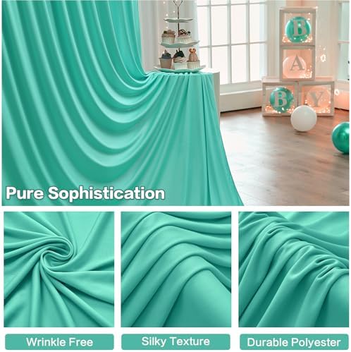 20ft×15ft Mint Green Backdrop Curtain for Wedding Parties - Image 3