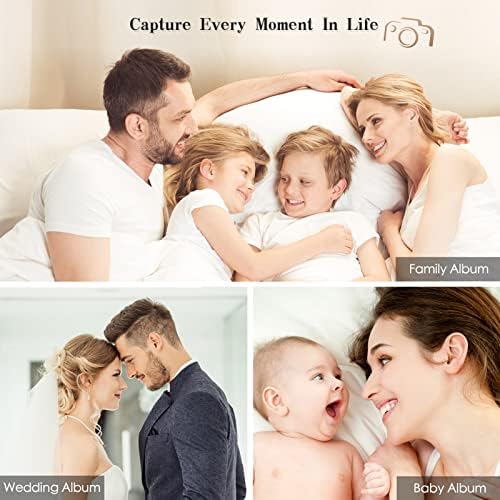 Spbapr Large Photo Album Self Adhesive Magnetic Scrapbook,DIY Scrapbook Album for 4x6 5x7 8x10 Picture,60 Pages Linen Cover Memory Book for Wedding Family Baby Pets, with Metallic Pen and Scraping - Image 6