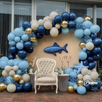 Navy Blue Gold Double Stuffed Balloon Garland Different Sizes 18In 12In 5In Pastel Balloon Arch Kit For Baby Shower Wedding Gender Reveal Birthday Party Decorations by Pinbra