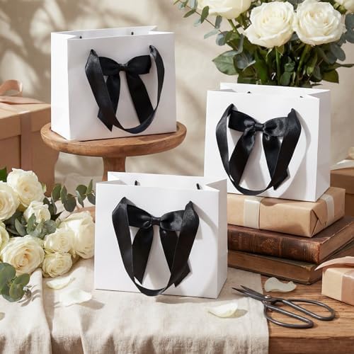 Kolldenn 50 Pcs Small Gift Favor Bags White Black - Image 6