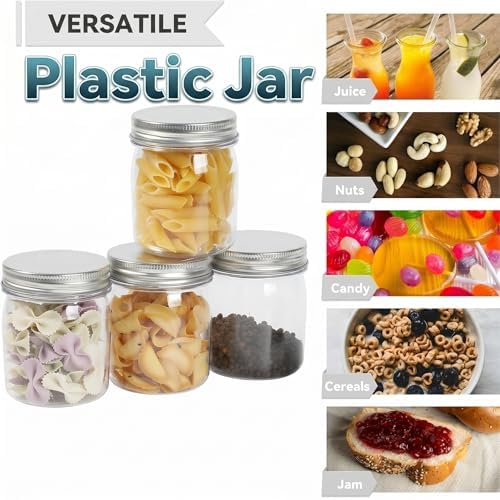 novelinks 8 oz Plastic Mason Jars and Clear Plastic Jars with Lids 8 oz - Image 4