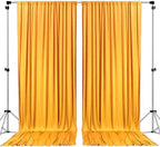 AK TRADING CO. 10 feet x 8 feet IFR Polyester Backdrop Drapes Curtains Panels with Rod Pockets - Wedding Ceremony Party Home Window Decorations - Marigold by Fabrics%7CEventDecor%7CCrafts%7CUpholsteryFoam