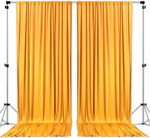AK TRADING CO. 10 feet x 8 feet IFR Polyester Backdrop Drapes Curtains Panels with Rod Pockets - Wedding Ceremony Party Home Window Decorations - Marigold by Fabrics%7CEventDecor%7CCrafts%7CUpholsteryFoam