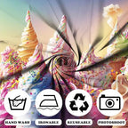 Fabric 10x7ft Summer Ice Cream Backdrop Colorful Ice Cream Dessert Photography Background Sweet One Birthday Decorations Here's The Scoop Baby Shower Cake Table Banner Photo Studio Props - Image 3