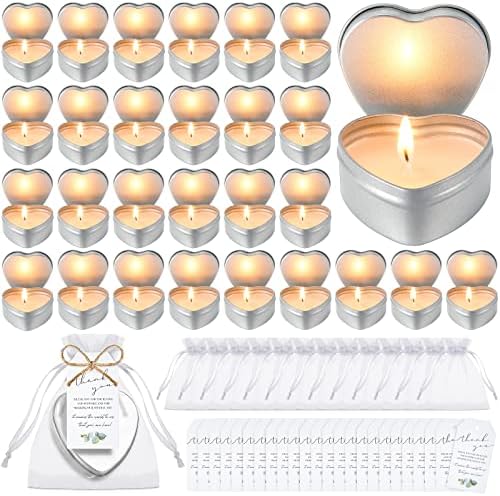 Treela 30 Sets Heart Shaped Candle Wedding Favors by Treela