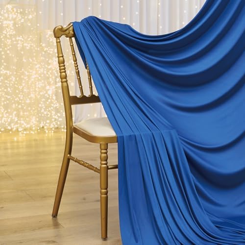 20ft×12ft Wrinkle Free Royal Blue Backdrop Curtain for Wedding Parties, 4 Panels 5×12ft Long Silky Polyester Fabric Backdrop Drapes Photo Back Drop Cloth for Boss Baby Photography Background Cloth - Image 6