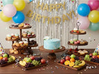 RattanView 7 Pcs Wooden Cupcake Stand Set with Cake Pedestal Trays,Brown - Image 5