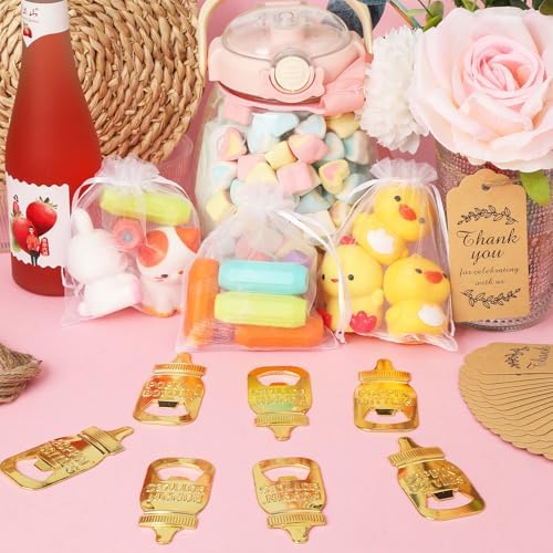 60 Pieces Baby Bottle Openers, Poppin Bottle Design for Baby Shower Favors with Thank You Gift Tag Card in Bulk - Image 5
