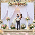 20ft×12ft Wrinkle Free White Backdrop Curtain for Wedding Parties,4 Panels 5×12ft Long Silky Polyester Fabric Backdrop Drapes Photo Back Drop Drapery for Birthday Baby Shower Photography Background by ENJOYYOURPARTY
