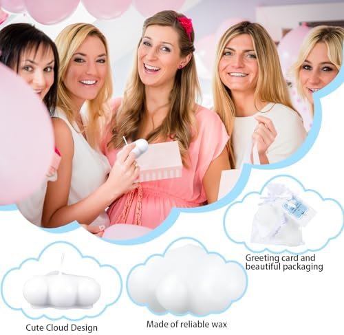 Treela 24 Sets Cloud Tealight Candles Party Favors, Classic, White - Image 3