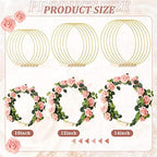 Yinder 15 Pcs Metal Floral Gold Hoop Centerpiece with Stand,10 Inch,Pink - Image 2