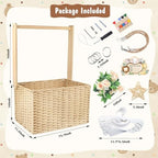 Wisreach Wooden Baby Shower Crate Closet, Foldable Handwoven Storage Basket for Baby Shower Gifts, Welcome Gift Basket for Newborn Boys Girls, Pregnancy Gifts for New Parents - Image 2