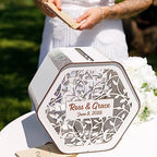 Personalized Wedding Card Box - Rustic Decorations for Reception Ceremony - Wooden Card Box for Wedding Party, Baby Bridal Shower, Birthday - Keepsake Box Gift Box for Cards for Money - Image 6
