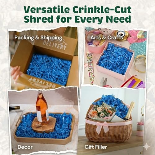 10LB Light Blue Crinkle Paper Filler Gift Wrap USA Made - Image 4