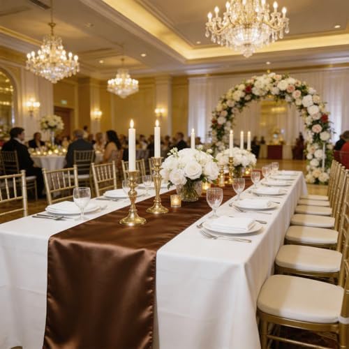 Satin Chair Sashes Bows 50 Pack Universal Polyester Chair Ribbons for Wedding Anniversary Retirement Party Birthday Engagement Banquet Graduation Outdoor Events Decor (Brown, 50 pcs) - Image 6