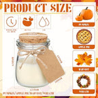 MTLEE 50 Pcs Thanksgiving Jars Candle Friendsgiving Gift for Guests Natural Wax Candles with DIY Cards Fall Gift for Wedding Baby Shower Party Favors Home Decor(Fall Wreath/Pumpkin/Apple/Comfort) - Image 6