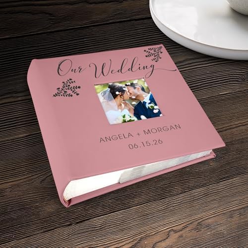 Small Personalized Wedding Photo Album Leatherette Holds 100 Photos Custom Couple Gift - Image 6