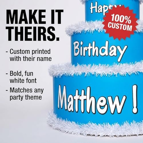 Anderson’s Lifesize Personalized Blue and White Surprise Birthday Pop‑Out Faux Cake, Jumbo Celebration Prop for Milestones, Thmed Parities, Photos, Reveals, and Party Fun - Image 3